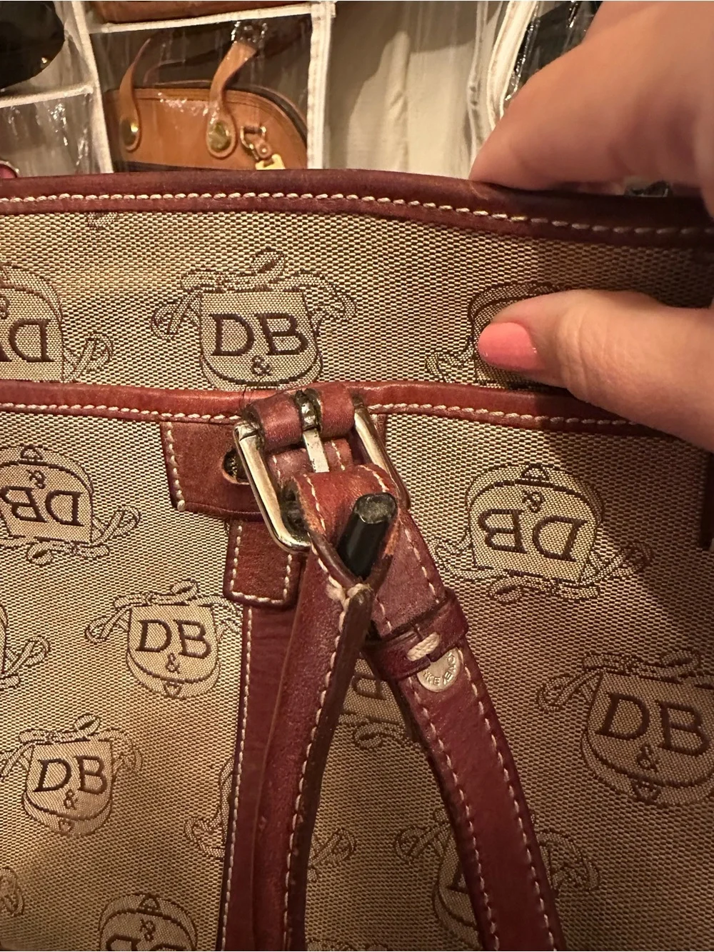 Vintage Dooney & Bourke Brown Logo satchel - handbag
